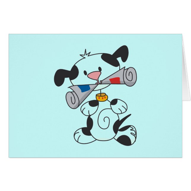 Puppy met de T-shirts en de Giften van de Krant (Voorkant Horizontaal)