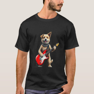 Puppy met gitaar t-shirt
