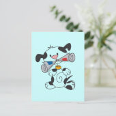 Puppy met kranten T-shirts en cadeautjes Briefkaart (Staand voorkant)