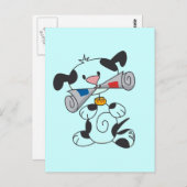 Puppy met kranten T-shirts en cadeautjes Briefkaart (Voorkant / Achterkant)