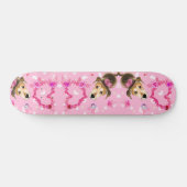 Puppy met roze lint - Liefde Skateboard (Horizontaal)