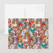 Puppy Mode Patroon Briefkaart (Voorkant / Achterkant)