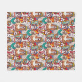 Puppy Mode Patroon Fleece Deken (Voorkant (Horizontaal))