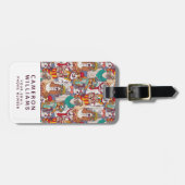 Puppy Mode Patroon | Jouw namen toevoegen Bagagelabel (Voorkant horizontaal)