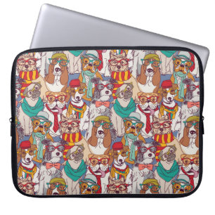 Puppy Mode Patroon Laptop Sleeve