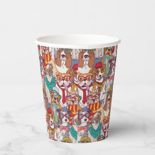 Puppy Mode Patroon Papieren Bekers (Rechts)