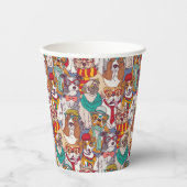 Puppy Mode Patroon Papieren Bekers (Voorkant)