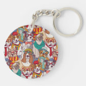 Puppy Mode Patroon Sleutelhanger (Achterkant)
