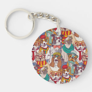 Puppy Mode Patroon Sleutelhanger