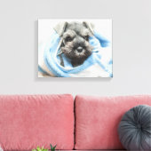 Puppy na Bath Canvas Afdruk (Insitu (Woonkamer))