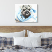 Puppy na Bath Canvas Afdruk (Insitu (Slaapkamer))