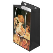 Puppy neemt een bad  Antiek Klein Cadeauzakje (Voorkant Gekanteld)