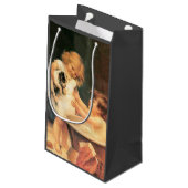 Puppy neemt een bad  Antiek Klein Cadeauzakje (Achterkant Gekanteld)