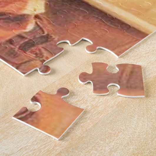 Puppy neemt een bad  Antiek Legpuzzel (Zijkant)