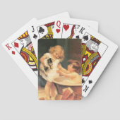 Puppy neemt een bad  Antiek Pokerkaarten (Achterkant)