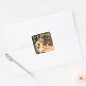 Puppy neemt een bad Antiek Vierkante Sticker (Envelop)