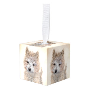 Puppy Painting van airn Terrier - Originele Dog Ar Kubus Ornament