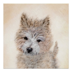 Puppy Painting van airn Terrier - Originele Dog Ar Perfect Poster
