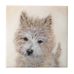 Puppy Painting van airn Terrier - Originele Dog Ar Tegeltje
