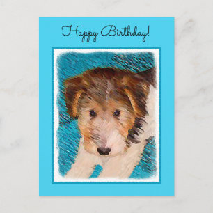 Puppy Painting van Wire Fox Terrier - Originele Do Briefkaart