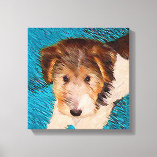 Puppy Painting van Wire Fox Terrier - Originele Do Canvas Afdruk