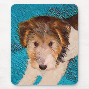 Puppy Painting van Wire Fox Terrier - Originele Do Muismat