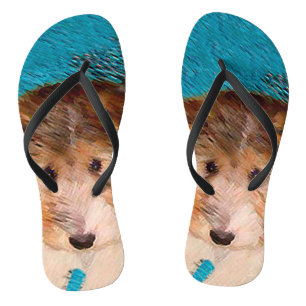 Puppy Painting van Wire Fox Terrier - Originele Do Teenslippers