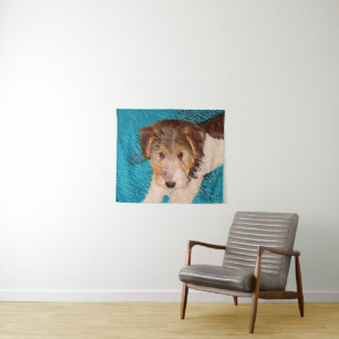 Puppy Painting van Wire Fox Terrier - Originele Do Wandkleed