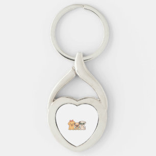 Puppy Pals - Schattige trio van honden in pastelst Sleutelhanger
