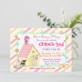 Puppy Party Anniversaire Invitation | 12,7 cm x 17 (Debout devant)