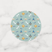 Puppy Party, blauw en groen Confetti (Kleine voorkant)