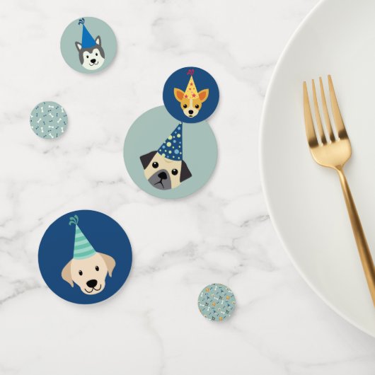 Puppy Party, blauw en groen Confetti (Groep)