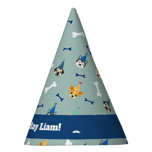 Puppy Party, blauw en groen Feesthoedjes (Rechts)