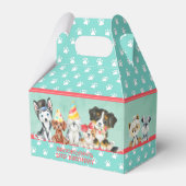 Puppy Party Dank u Gepersonaliseerde Gable Favor B Bedankdoosjes (Voorkant Zijde)