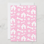 Puppy Party Invitation Pink Doggy Anniversaire Paw (Dos)