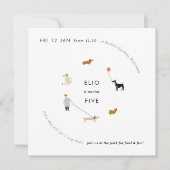 Puppy Party Modern Chien Anniversaire Invitation - (Devant)