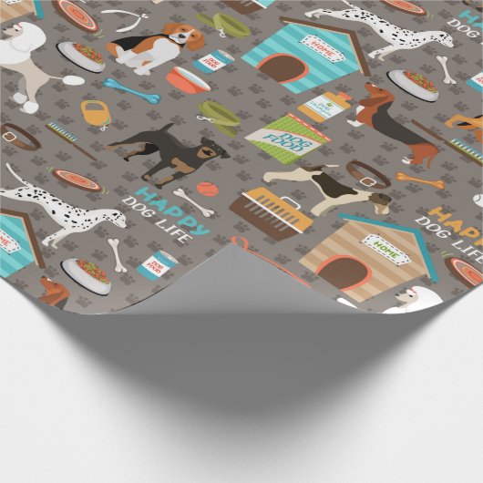 Puppy Pattern Cadeaupapier (Hoek)