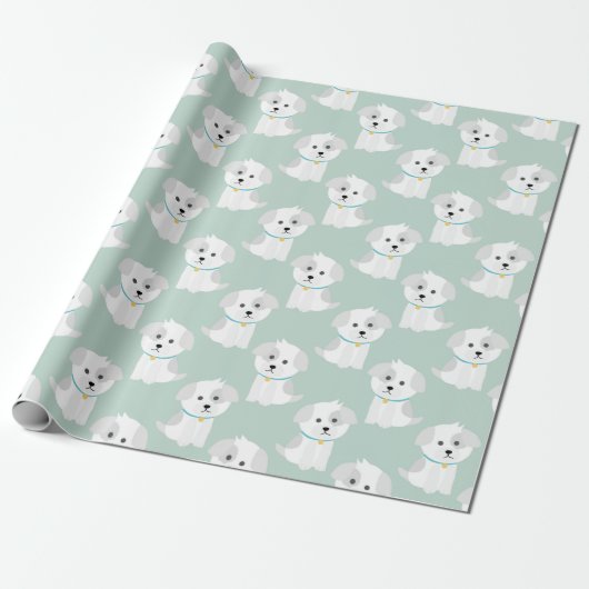 Puppy Pattern Cadeaupapier (Uitgerold)