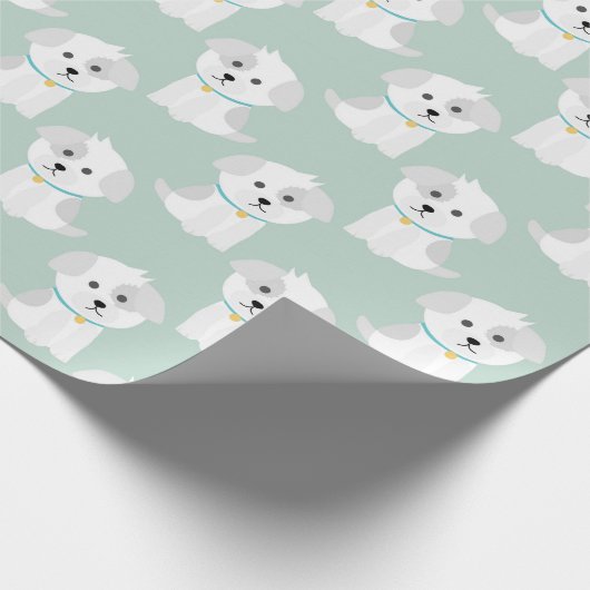 Puppy Pattern Cadeaupapier (Hoek)