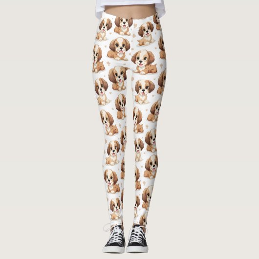 Puppy Pattern Leggings (Voorkant)