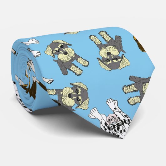 Puppy Pattern Stropdas (Opgerold)