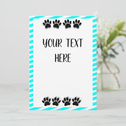 Puppy Paw-afdrukken met aangepaste tekst Kaart (Staand voorkant)