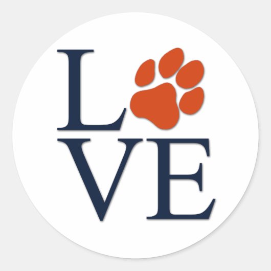 Puppy Paw Love Classic Round Sticker (Devant)