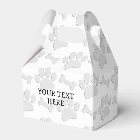 Puppy Paw Prints en Botten Aangepaste tekst Indivi Bedankdoosjes (Achterkant)