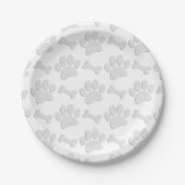 Puppy Paw Prints en Botten Custom Papieren Bordje (Voorkant)