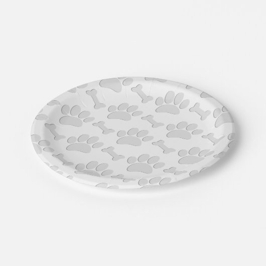 Puppy Paw Prints en Botten Custom Papieren Bordje (Gekanteld)