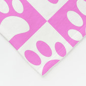 Puppy Paw Prints in roze en wit Fleece Deken (Hoek)