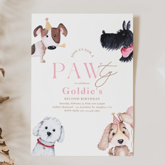 Puppy Paw-ty Anniversaire Invitation