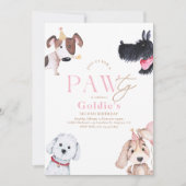 Puppy Paw-ty Anniversaire Invitation (Devant)