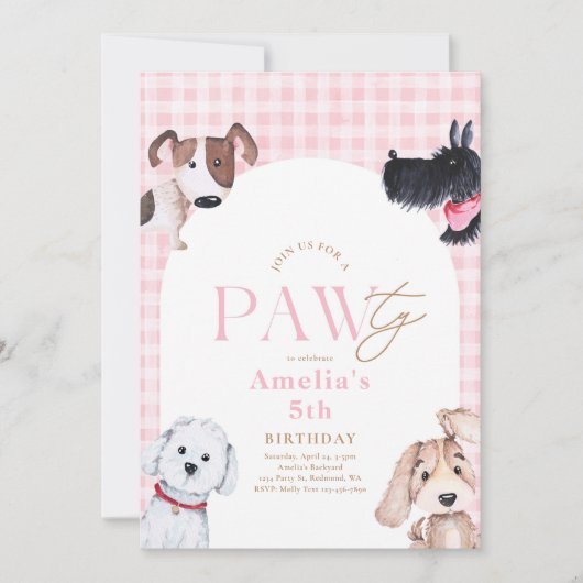 Puppy Paw-Ty Invitation Anniversaire (Devant)